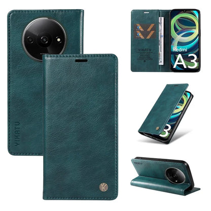 YIKATU YK-006 For Xiaomi Redmi A3 Case Folio PU Leather Magnetic Absorption Phone Cover