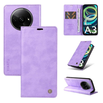 YIKATU YK-006 For Xiaomi Redmi A3 Case Folio PU Leather Magnetic Absorption Phone Cover