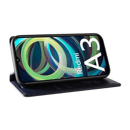 YIKATU YK-006 For Xiaomi Redmi A3 Case Folio PU Leather Magnetic Absorption Phone Cover