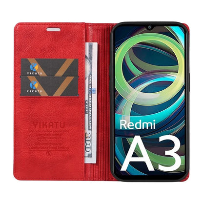 YIKATU YK-006 For Xiaomi Redmi A3 Case Folio PU Leather Magnetic Absorption Phone Cover