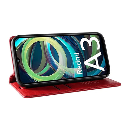 YIKATU YK-006 For Xiaomi Redmi A3 Case Folio PU Leather Magnetic Absorption Phone Cover