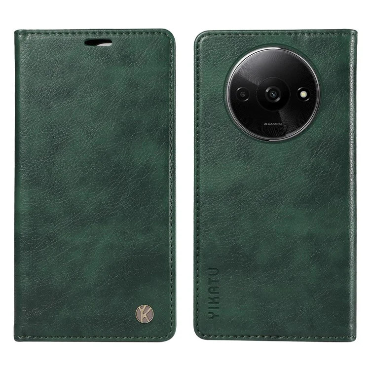 YIKATU YK-006 For Xiaomi Redmi A3 Case Folio PU Leather Magnetic Absorption Phone Cover