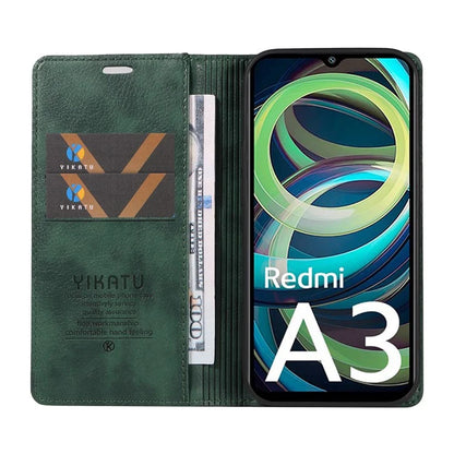 YIKATU YK-006 For Xiaomi Redmi A3 Case Folio PU Leather Magnetic Absorption Phone Cover