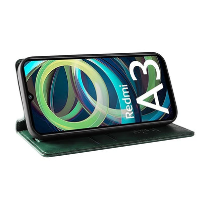 YIKATU YK-006 For Xiaomi Redmi A3 Case Folio PU Leather Magnetic Absorption Phone Cover