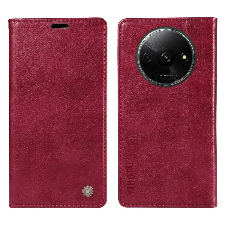 YIKATU YK-006 For Xiaomi Redmi A3 Case Folio PU Leather Magnetic Absorption Phone Cover