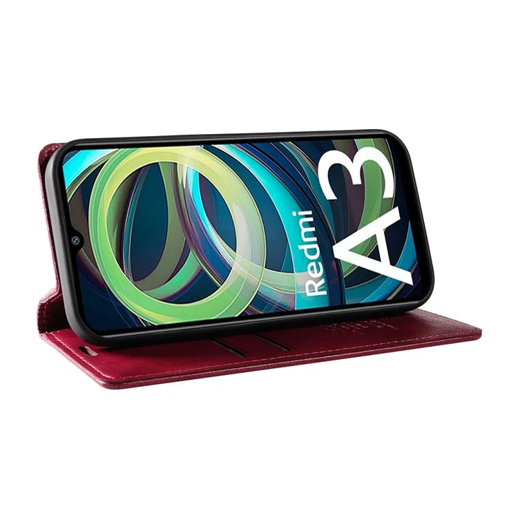 YIKATU YK-006 For Xiaomi Redmi A3 Case Folio PU Leather Magnetic Absorption Phone Cover
