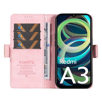 YIKATU YK-007 For Xiaomi Redmi A3 Wallet Case PU Leather+TPU Interior Protective Phone Cover