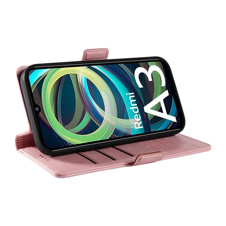 YIKATU YK-007 For Xiaomi Redmi A3 Wallet Case PU Leather+TPU Interior Protective Phone Cover