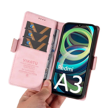 YIKATU YK-007 For Xiaomi Redmi A3 Wallet Case PU Leather+TPU Interior Protective Phone Cover