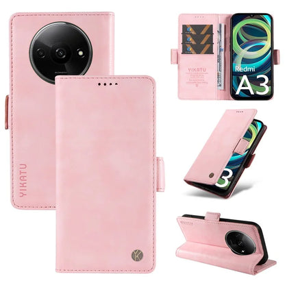 YIKATU YK-007 For Xiaomi Redmi A3 Wallet Case PU Leather+TPU Interior Protective Phone Cover