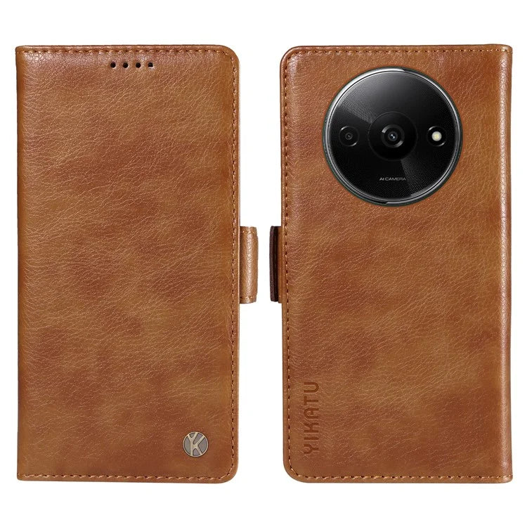 YIKATU YK-007 For Xiaomi Redmi A3 Wallet Case PU Leather+TPU Interior Protective Phone Cover