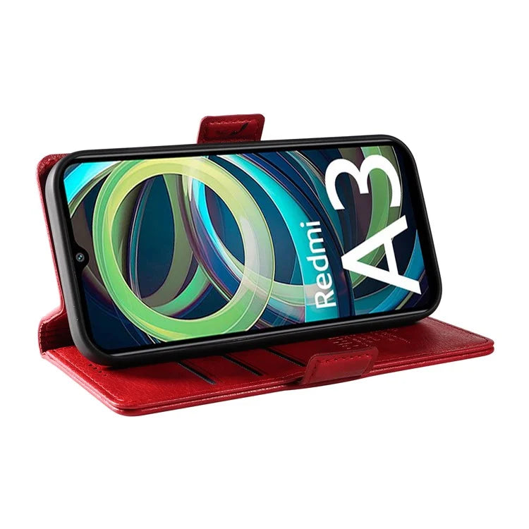 YIKATU YK-007 For Xiaomi Redmi A3 Wallet Case PU Leather+TPU Interior Protective Phone Cover
