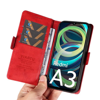 YIKATU YK-007 For Xiaomi Redmi A3 Wallet Case PU Leather+TPU Interior Protective Phone Cover