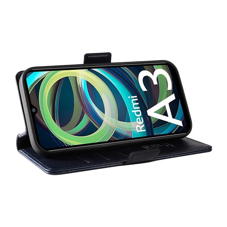YIKATU YK-007 For Xiaomi Redmi A3 Wallet Case PU Leather+TPU Interior Protective Phone Cover