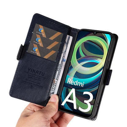 YIKATU YK-007 For Xiaomi Redmi A3 Wallet Case PU Leather+TPU Interior Protective Phone Cover