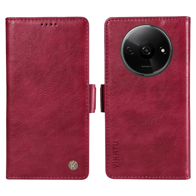 YIKATU YK-007 For Xiaomi Redmi A3 Wallet Case PU Leather+TPU Interior Protective Phone Cover
