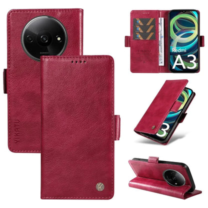 YIKATU YK-007 For Xiaomi Redmi A3 Wallet Case PU Leather+TPU Interior Protective Phone Cover