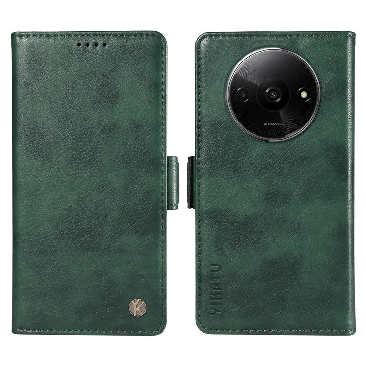 YIKATU YK-007 For Xiaomi Redmi A3 Wallet Case PU Leather+TPU Interior Protective Phone Cover