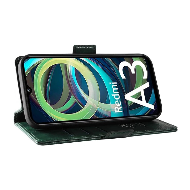 YIKATU YK-007 For Xiaomi Redmi A3 Wallet Case PU Leather+TPU Interior Protective Phone Cover