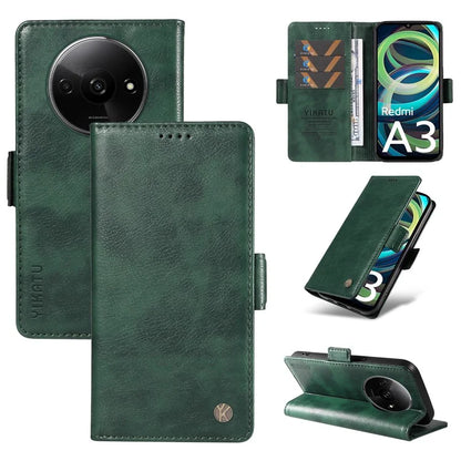YIKATU YK-007 For Xiaomi Redmi A3 Wallet Case PU Leather+TPU Interior Protective Phone Cover