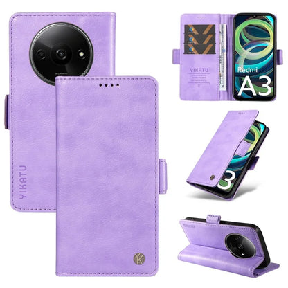 YIKATU YK-007 For Xiaomi Redmi A3 Wallet Case PU Leather+TPU Interior Protective Phone Cover