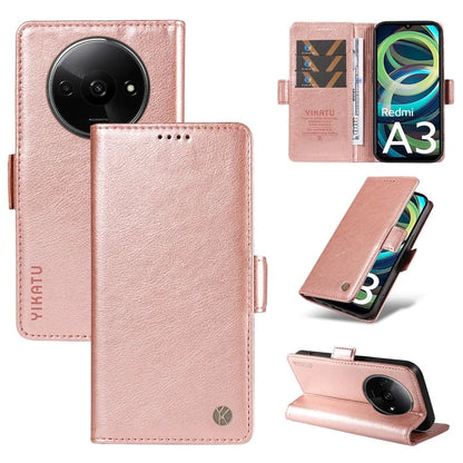 YIKATU YK-007 For Xiaomi Redmi A3 Wallet Case PU Leather+TPU Interior Protective Phone Cover