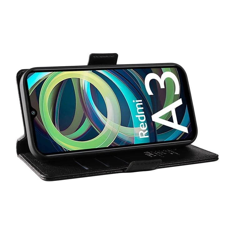 YIKATU YK-007 For Xiaomi Redmi A3 Wallet Case PU Leather+TPU Interior Protective Phone Cover