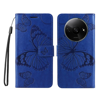 KT Imprinting Flower Series-2 For Xiaomi Redmi A3 Case Card Holder Wrist Strap Leather Phone Cover