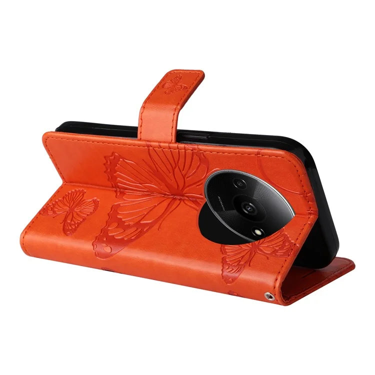 KT Imprinting Flower Series-2 For Xiaomi Redmi A3 Case Card Holder Wrist Strap Leather Phone Cover