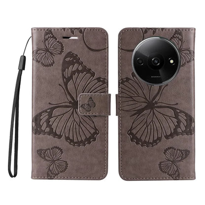 KT Imprinting Flower Series-2 For Xiaomi Redmi A3 Case Card Holder Wrist Strap Leather Phone Cover