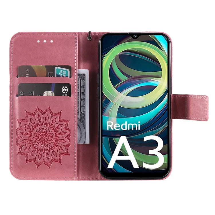 KT Imprinting Flower Series-1 For Xiaomi Redmi A3 Case Stand Function Leather Phone Cover