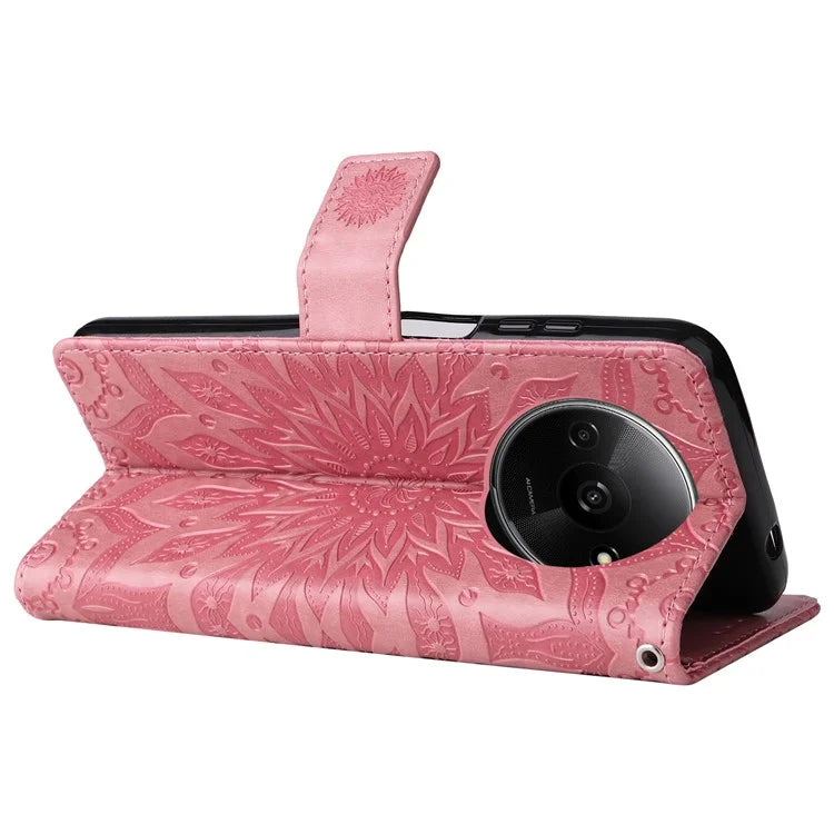 KT Imprinting Flower Series-1 For Xiaomi Redmi A3 Case Stand Function Leather Phone Cover