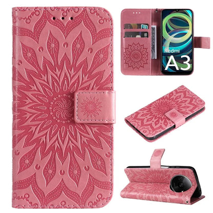 KT Imprinting Flower Series-1 For Xiaomi Redmi A3 Case Stand Function Leather Phone Cover