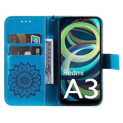 KT Imprinting Flower Series-1 For Xiaomi Redmi A3 Case Stand Function Leather Phone Cover
