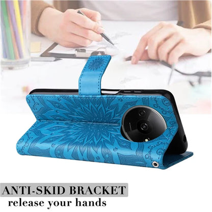 KT Imprinting Flower Series-1 For Xiaomi Redmi A3 Case Stand Function Leather Phone Cover