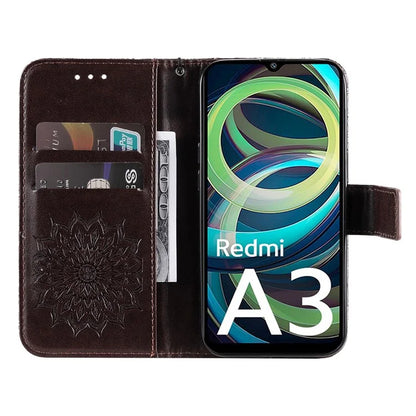 KT Imprinting Flower Series-1 For Xiaomi Redmi A3 Case Stand Function Leather Phone Cover