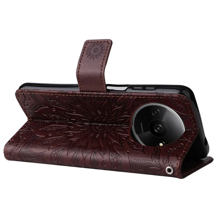 KT Imprinting Flower Series-1 For Xiaomi Redmi A3 Case Stand Function Leather Phone Cover