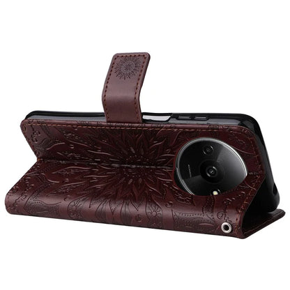 KT Imprinting Flower Series-1 For Xiaomi Redmi A3 Case Stand Function Leather Phone Cover