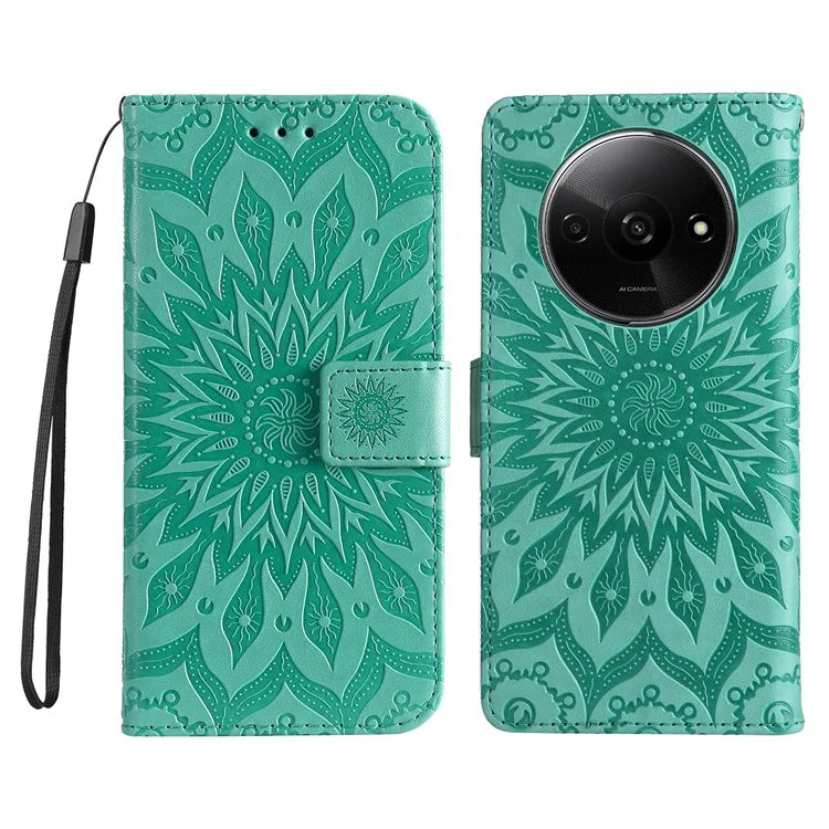 KT Imprinting Flower Series-1 For Xiaomi Redmi A3 Case Stand Function Leather Phone Cover