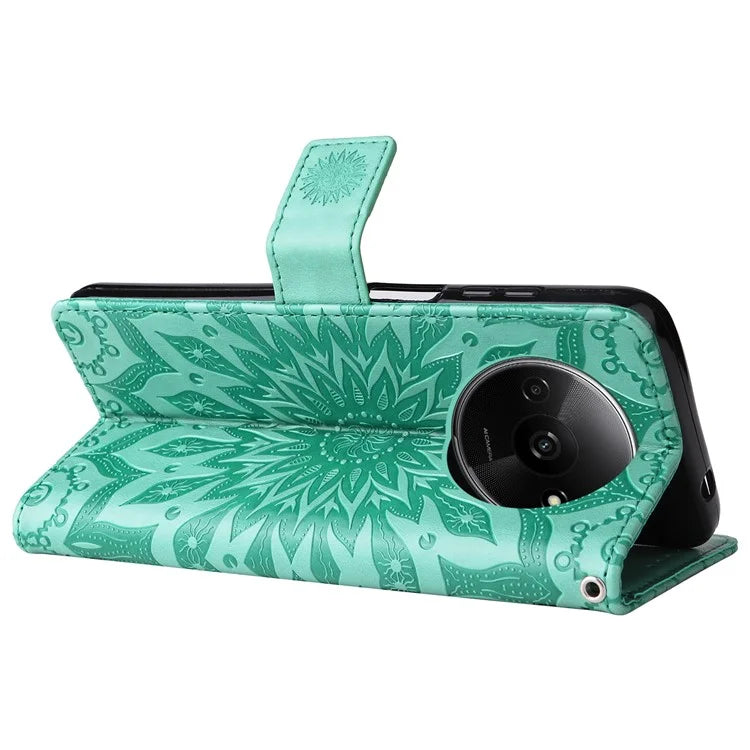 KT Imprinting Flower Series-1 For Xiaomi Redmi A3 Case Stand Function Leather Phone Cover