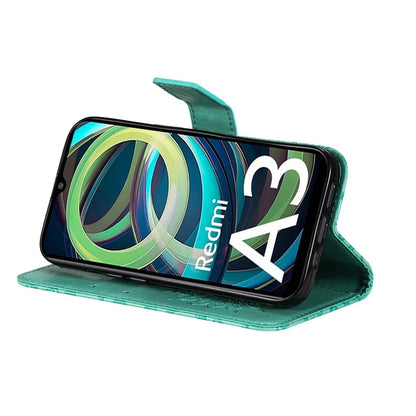KT Imprinting Flower Series-1 For Xiaomi Redmi A3 Case Stand Function Leather Phone Cover