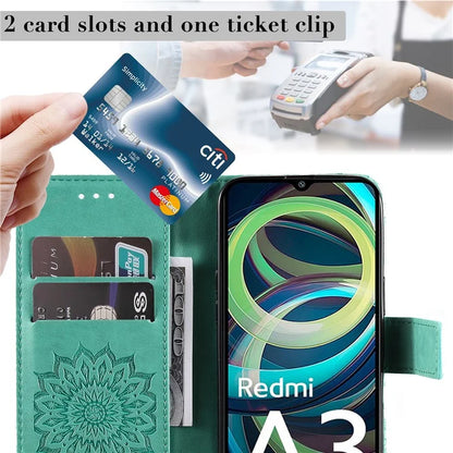 KT Imprinting Flower Series-1 For Xiaomi Redmi A3 Case Stand Function Leather Phone Cover