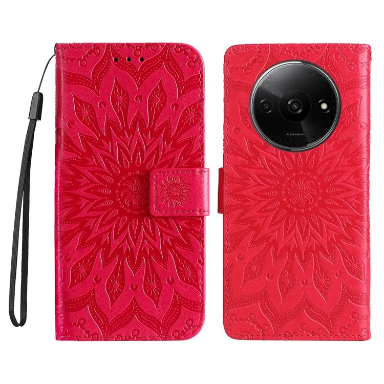 KT Imprinting Flower Series-1 For Xiaomi Redmi A3 Case Stand Function Leather Phone Cover