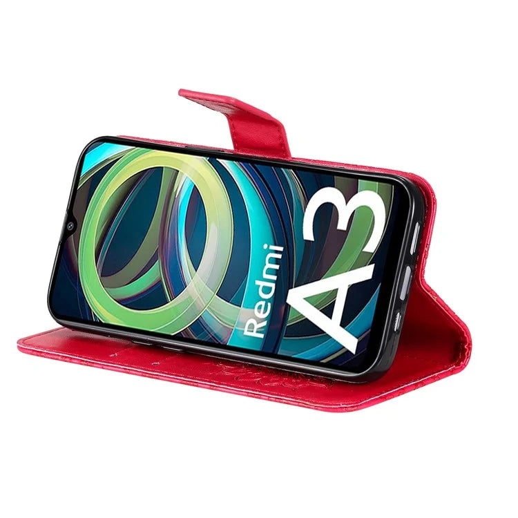 KT Imprinting Flower Series-1 For Xiaomi Redmi A3 Case Stand Function Leather Phone Cover