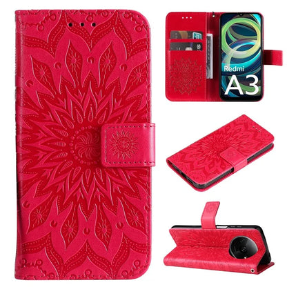 KT Imprinting Flower Series-1 For Xiaomi Redmi A3 Case Stand Function Leather Phone Cover