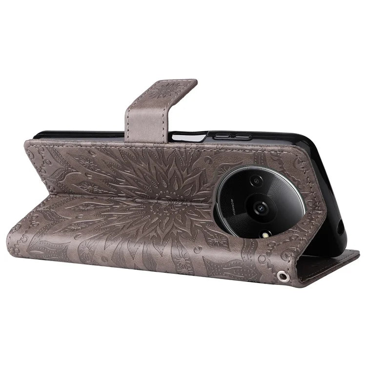 KT Imprinting Flower Series-1 For Xiaomi Redmi A3 Case Stand Function Leather Phone Cover
