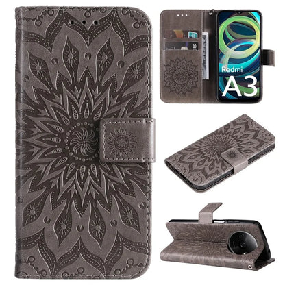 KT Imprinting Flower Series-1 For Xiaomi Redmi A3 Case Stand Function Leather Phone Cover