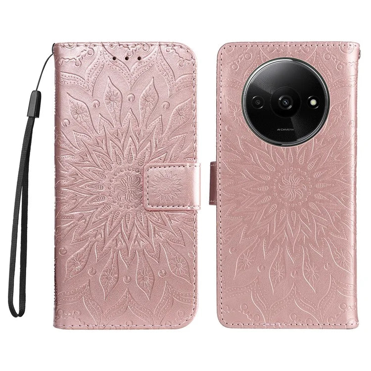 KT Imprinting Flower Series-1 For Xiaomi Redmi A3 Case Stand Function Leather Phone Cover