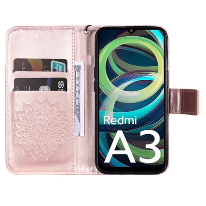 KT Imprinting Flower Series-1 For Xiaomi Redmi A3 Case Stand Function Leather Phone Cover
