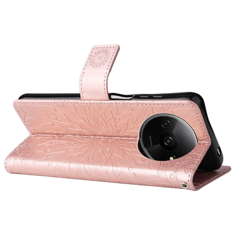 KT Imprinting Flower Series-1 For Xiaomi Redmi A3 Case Stand Function Leather Phone Cover